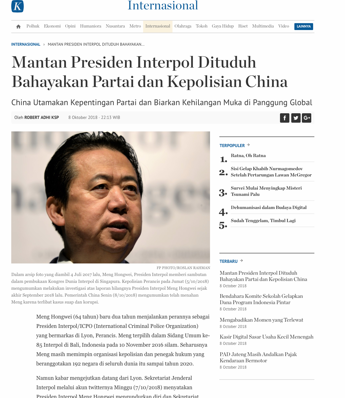 20181008KSP Presiden Interpol